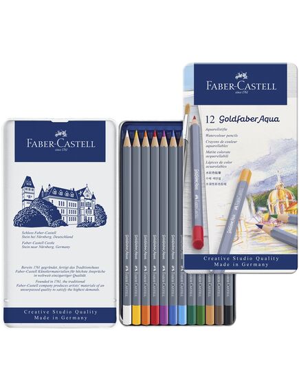 Creioane colorate FABER-CASTELL Goldfaber Aqua, 12 culori/set-[2]