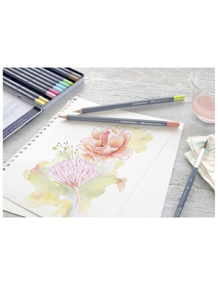 Creioane colorate acuarela FABER-CASTELL Goldfaber Aqua Pastel, 12 culori/set-[3]