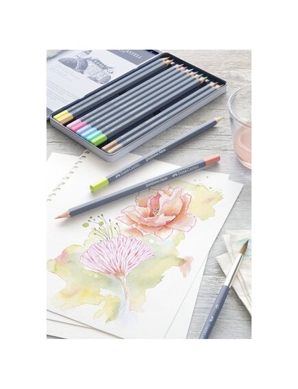 Creioane colorate acuarela FABER-CASTELL Goldfaber Aqua Pastel, 12 culori/set-[4]