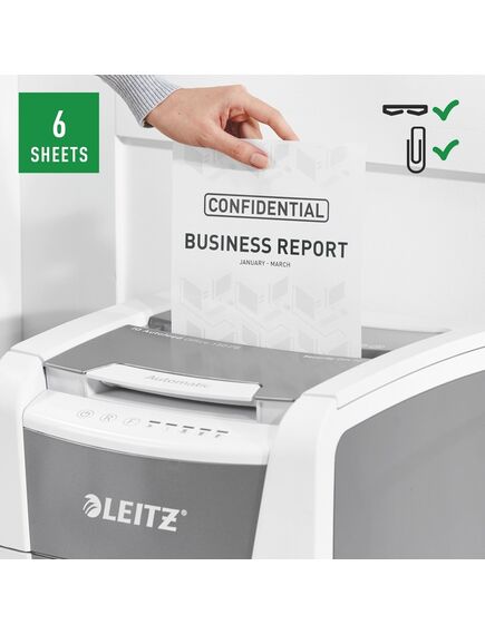 Distrugator documente automat, micro cross-cut LEITZ IQ Autofeed Office 150-[6]