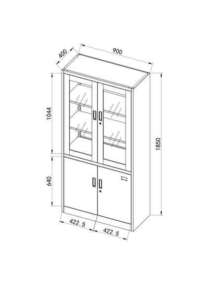 Dulap cabinet medical metalic 90 x 40 x 185 cm RFG-[5]