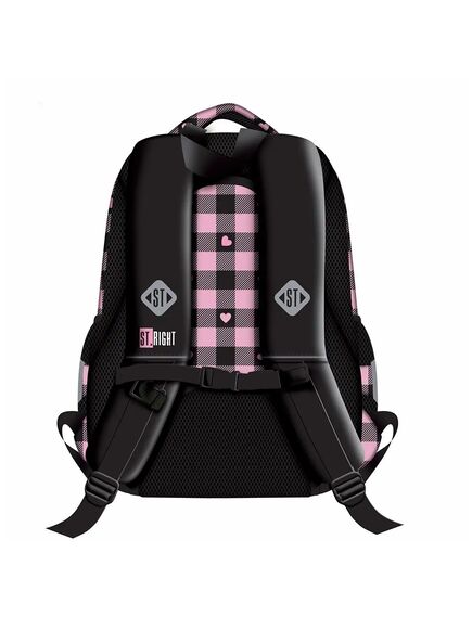 Ghiozdan fete, 3 compartimente, Pink Checkered, ST.RIGHT BP26-[2]