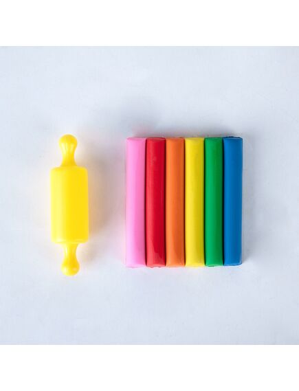 Plastilina 6 culori/set 60g cu forma modelaj, Dough it DELI-[3]