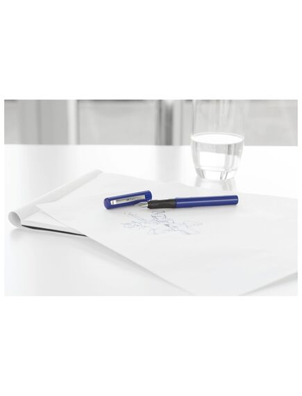 Stilou scolar FABER-CASTELL+ set 6 rezerve, albastru, Culoare: Albastru-[2]