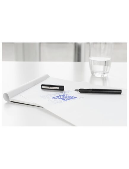 Stilou scolar FABER-CASTELL+ set 6 rezerve, negru, Culoare: Negru-[2]