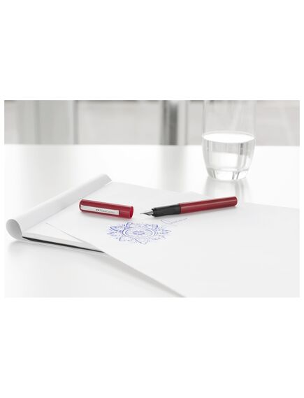 Stilou scolar FABER-CASTELL+ set 6 rezerve, rosu, Culoare: Rosu-[2]