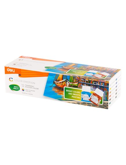 Tempera acuarele 25 ml, 12 tuburi/set, Color Emotion DELI-[3]