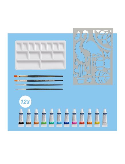 Tempera acuarele cu paleta si pensule pictura, 18 piese/set, FABER-CASTELL-[3]