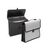 Servieta documente plastic, cu maner, 3 compartimente, negru, FORPUS 21630, Culoare: Negru-