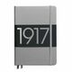 Caiet cu elastic A5, punctat, 125 file, LEUCHTTURM1917 Metallic - Argintiu, Culoare: Argintiu, Liniatura: Punctat-