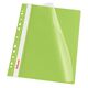 Dosar de plastic, cu sina si multiperforatii, 10 buc/set, verde, ESSELTE, Culoare: Verde-