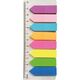 Index autoadeziv plastic tip sageata 45x12 mm, 8 culori neon+rigla, D.RECT-[2]