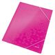 Mapa de carton, cu elastic, A4, roz, LEITZ WOW, Culoare: Roz-