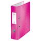Biblioraft carton laminat, A4, 8 cm, roz, LEITZ WOW 180, Culoare: Roz-
