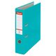 Biblioraft plastifiat, A4, 7.5 cm, turcoaz, ESSELTE Economy, Culoare: Turcoaz-