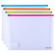 Mapa plastic, cu burduf, A4, transparent, DELI MESH-