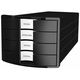 Suport cu sertare, plastic, cu 4 sertare, negru, HAN Impuls, Culoare: Negru-
