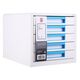 Suport cu sertare, plastic, cu 5 sertare, bleu, DELI Rio, Culoare: Bleu-[2]