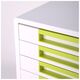 Suport cu sertare, plastic, cu 5 sertare, verde, DELI Rio, Culoare: Verde-[3]
