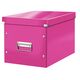 Cutie depozitare mare, 320x310x360 mm, carton, roz, LEITZ WOW Click&Store Cub, Culoare: Roz-