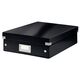 Cutie organizare medie, 280x100x370 mm, carton, negru, LEITZ WOW Click&Store, Culoare: Negru-