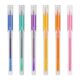 Pix cu gel, varf 0.5 mm, rubber grip, 6 buc/set, pastel, DELI-