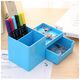 Suport accesorii birou, 4 compartimente, albastru, DELI Rio, Culoare: Albastru-[4]