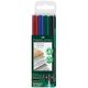 Marker permanent, varf fin 0,4 mm, 4 culori/set, FABER-CASTELL Multimark S-