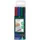 Marker permanent, varf rotund 1.0 mm, 4 culori/set, FABER-CASTELL Multimark M-