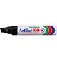Marker permanent, varf tesit 7-12 mm, negru, ARTLINE 100, Culoare: Negru-