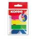 Index autoadeziv din plastic 12 x 45 mm, 5 culori x 25 file/culoare, KORES-