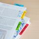 Index plastic transparent, margine color 38 x 25 mm, 4 culori neon STICK'N-[3]