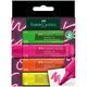 Textmarker, varf tesit 1-5 mm, 4 buc/set, superfluorescent, FABER-CASTELL-