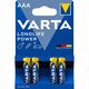Baterii alcaline AAA (LR3), 1.5V, 4 buc/set, Longlife Power VARTA-