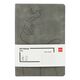 Caiet de birou A5, 96 file, 80g/mp, coperta piele, dictando, gri, DELI, Culoare: Gri, Liniatura: Dictando-