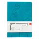 Caiet de birou A5, 96 file, 80g/mp, coperta piele, dictando, turcoaz, DELI, Culoare: Turcoaz, Liniatura: Dictando-