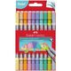Carioci cu 2 capete, 10 culori/set pastel, FABER-CASTELL-
