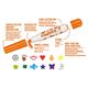 Carioci cu stampila 12 culori/set, diverse forme, CARIOCA Stamperello-[3]