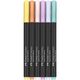 Carioci cu varf pensula, 6 culori/set pastel, FABER-CASTELL Black Edition-[2]