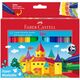 Carioci superlavabile, 12 culori/set, Jumbo FABER-CASTELL-