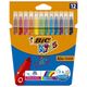 Carioci ultralavabile, 12 culori/set, BIC Kid Couleur-