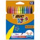 Creioane cerate, 12 culori/set, Kids Plastidecor BIC-