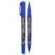 Marker permanent cu 2 capete, albastru, DELI Mate, Culoare: Albastru-