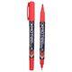 Marker permanent cu 2 capete, rosu, DELI Mate, Culoare: Rosu-