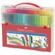 Carioci 80 culori/set, cu clip, Connector FABER-CASTELL-